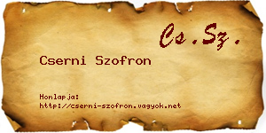 Cserni Szofron névjegykártya